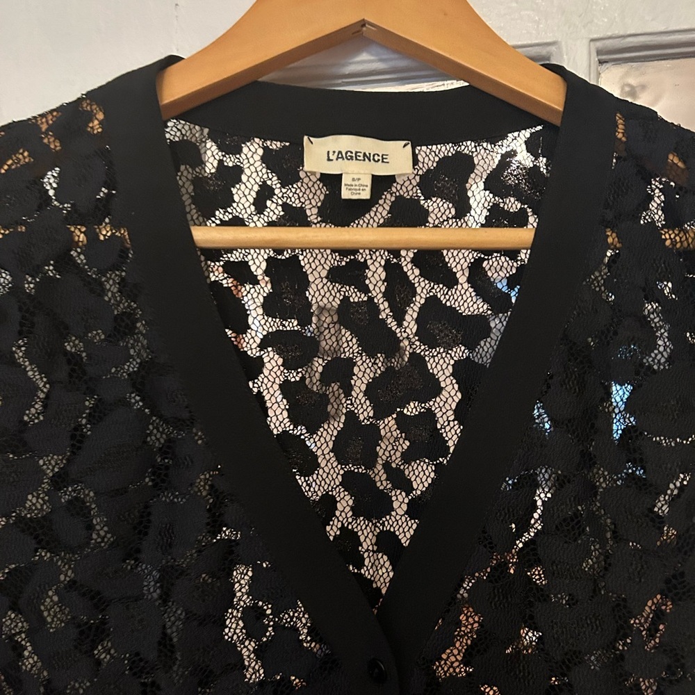 L’Agence Black Lace Cardigan